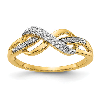 14k 1/10 carat Diamond Infinity Symbol Ring