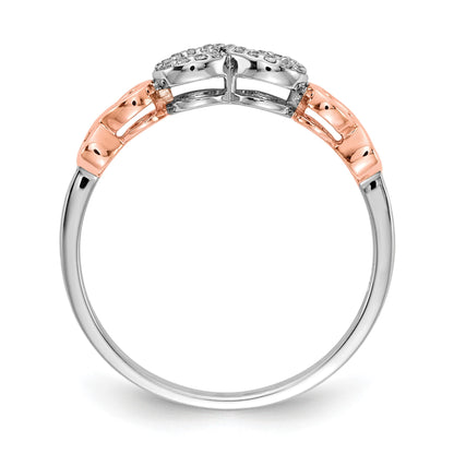 14k Rose Gold with White Rhodium 1/20 carat Diamond Infinity Ring