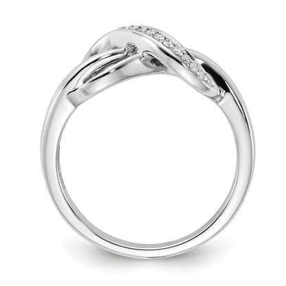 14k White Gold 1/15 carat Diamond Infinity Ring