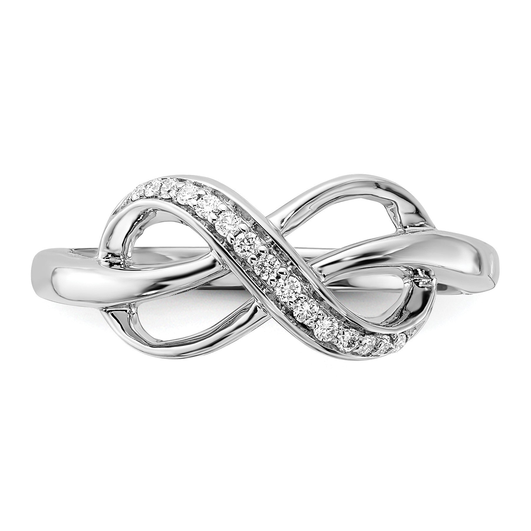 14k White Gold 1/15 carat Diamond Infinity Ring