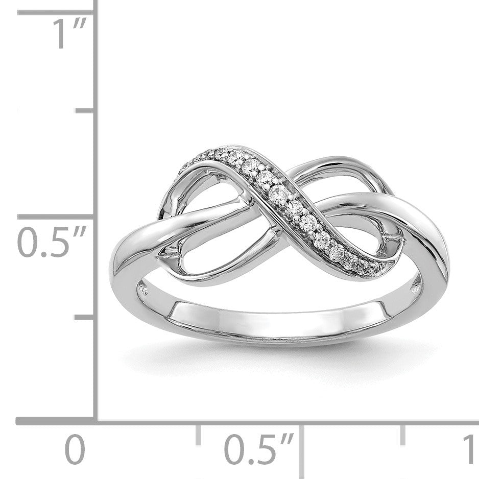 14k White Gold 1/15 carat Diamond Infinity Ring