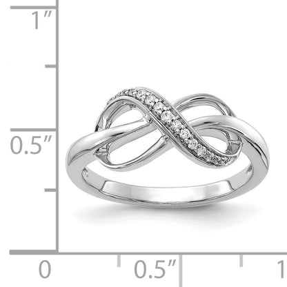 14k White Gold 1/15 carat Diamond Infinity Ring