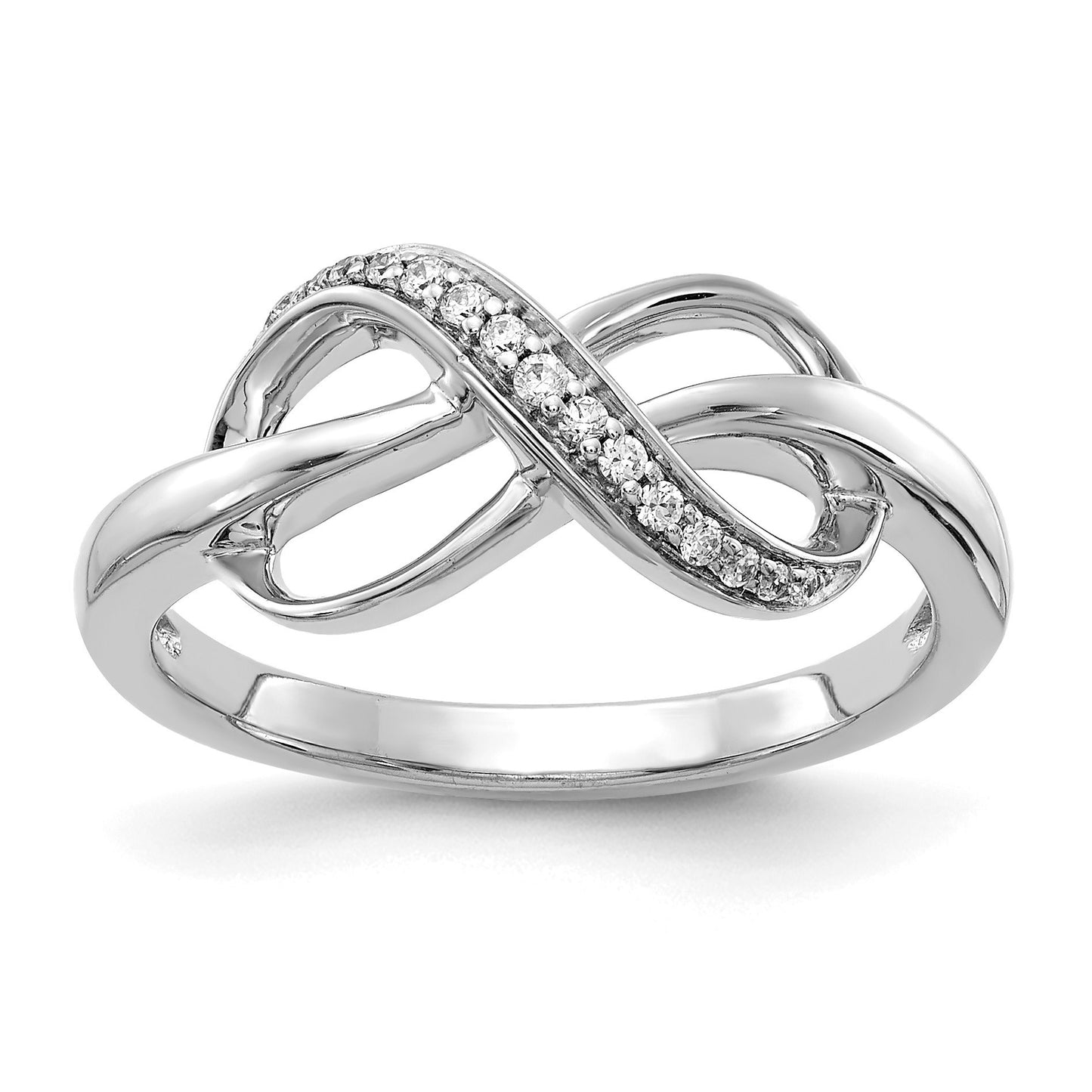 14k White Gold 1/15 carat Diamond Infinity Ring