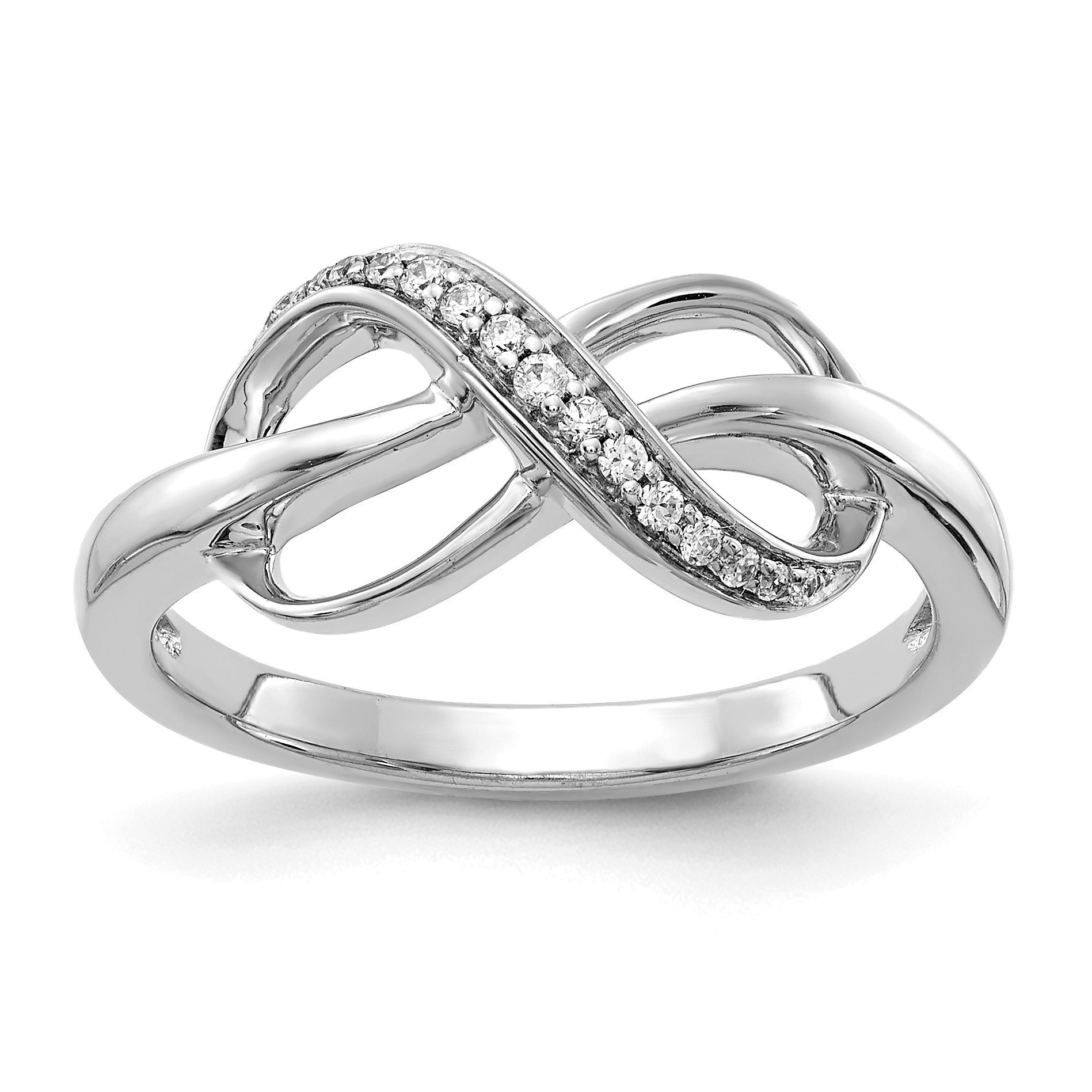 14k White Gold 1/15 carat Diamond Infinity Ring