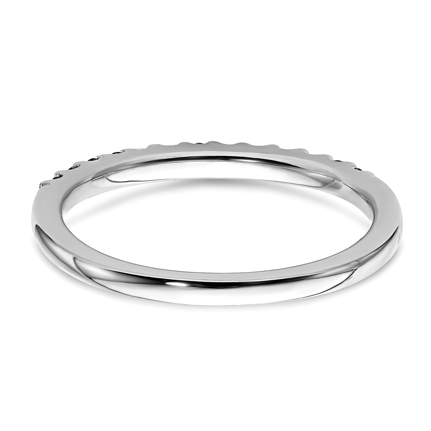 14k White Gold Diamond and Blue Sapphire Band