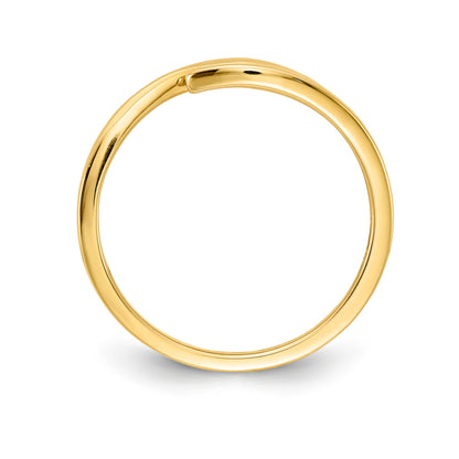 14k Ruby and Diamond 3-stone Bypass Ring