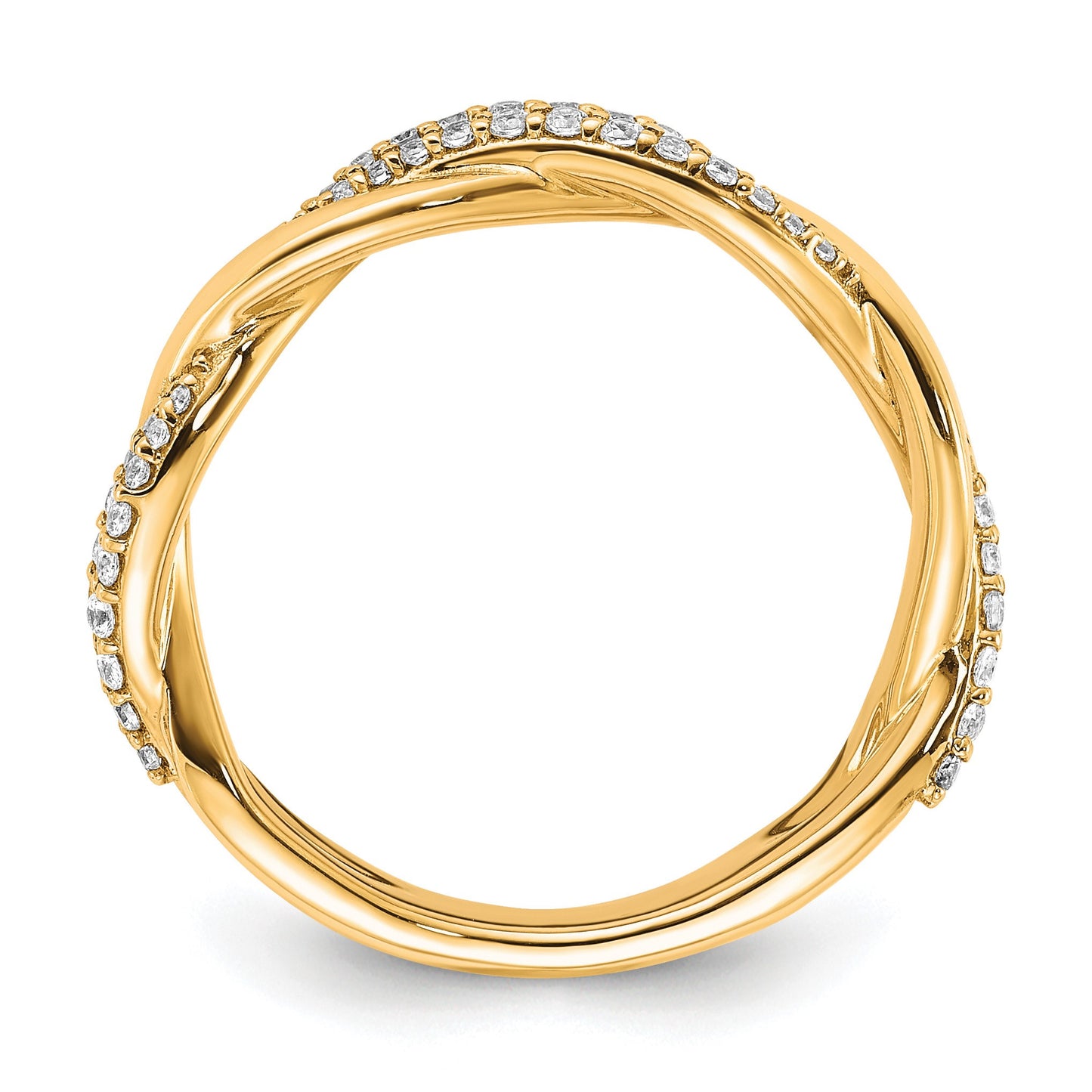 14K Polished 1/4 carat Diamond Twist Fashion Ring