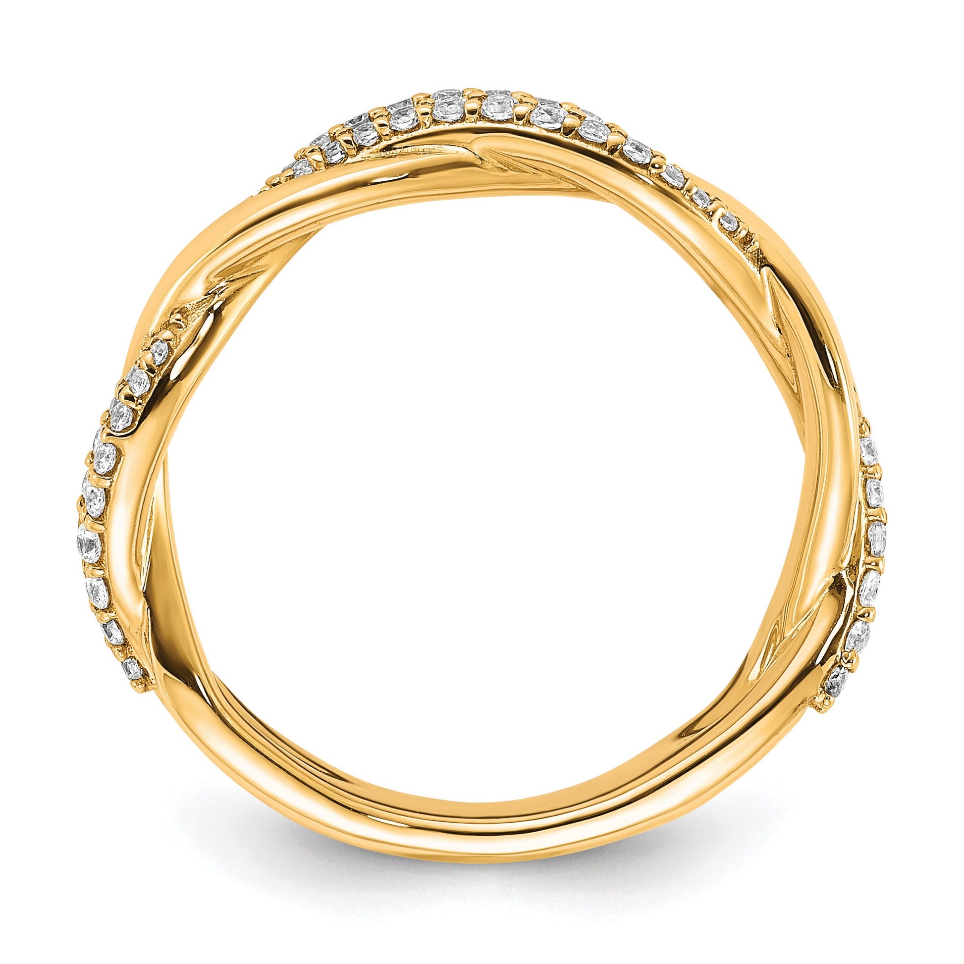 14K Polished 1/4 carat Diamond Twist Fashion Ring