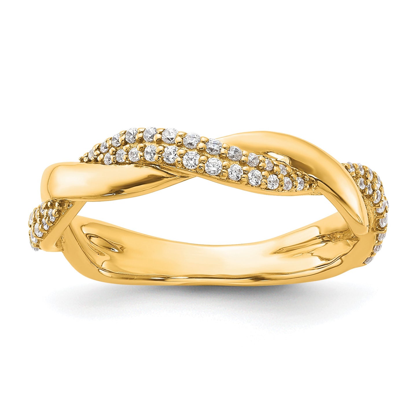 14K Polished 1/4 carat Diamond Twist Fashion Ring