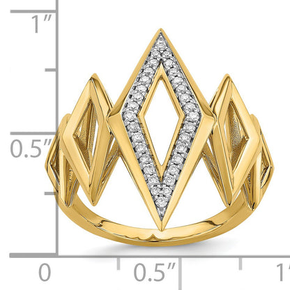 14k Polished 1/5 carat Diamond Fancy Geometric Ring