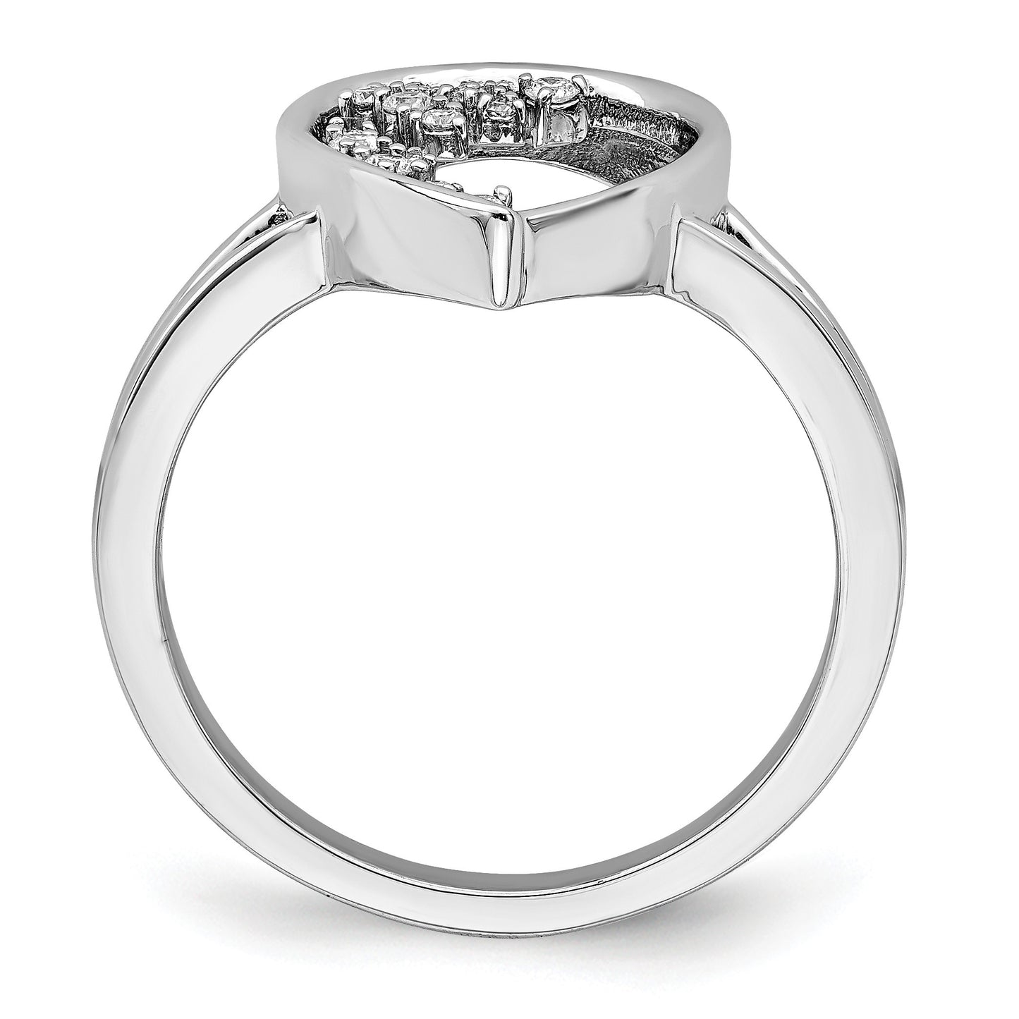 14k White Gold Polished 1/8 carat Diamond Teardrop Ring
