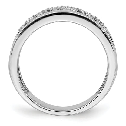 14k White Gold Polished 1/5 carat Diamond Fancy Band