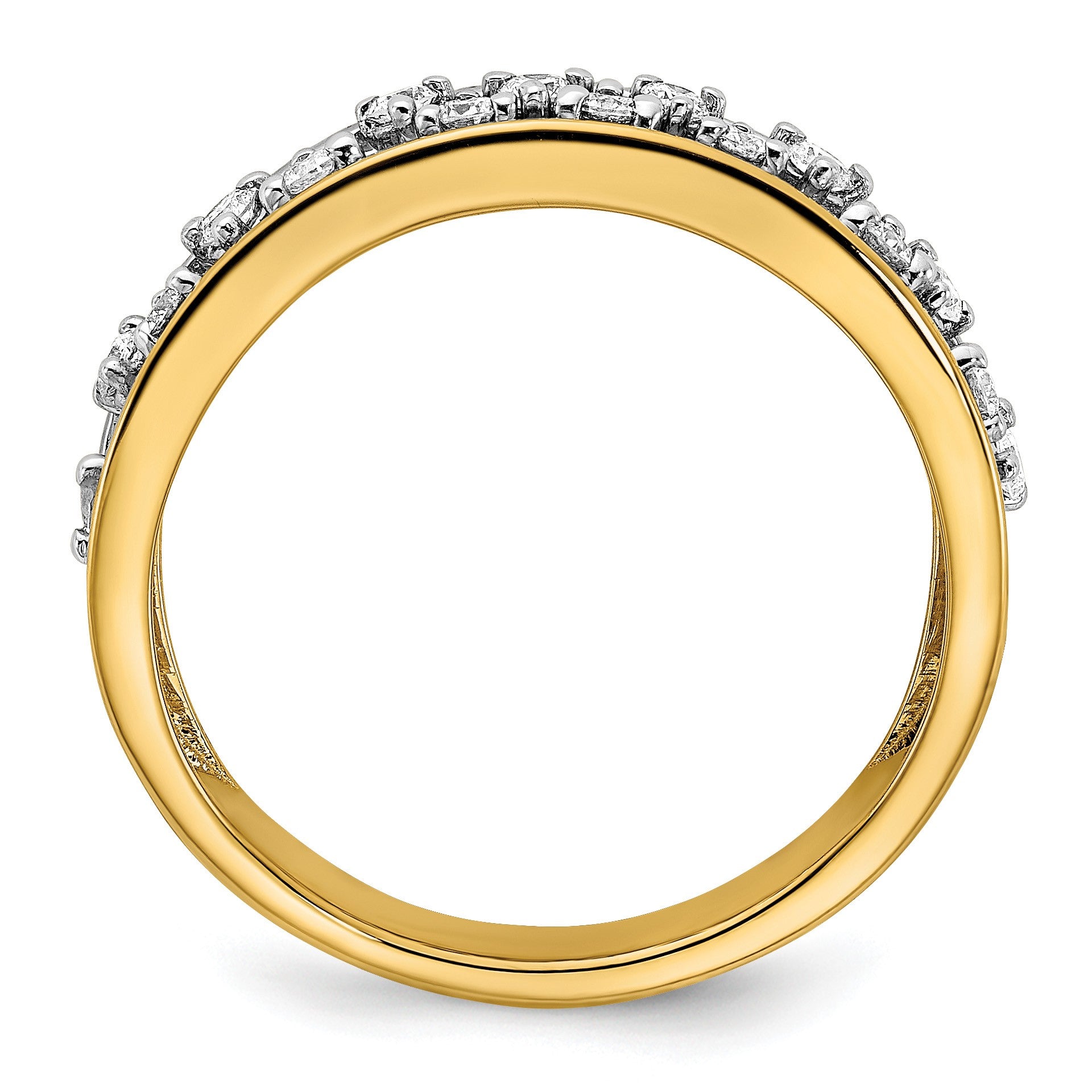 14k Polished 1/3 carat Diamond Band