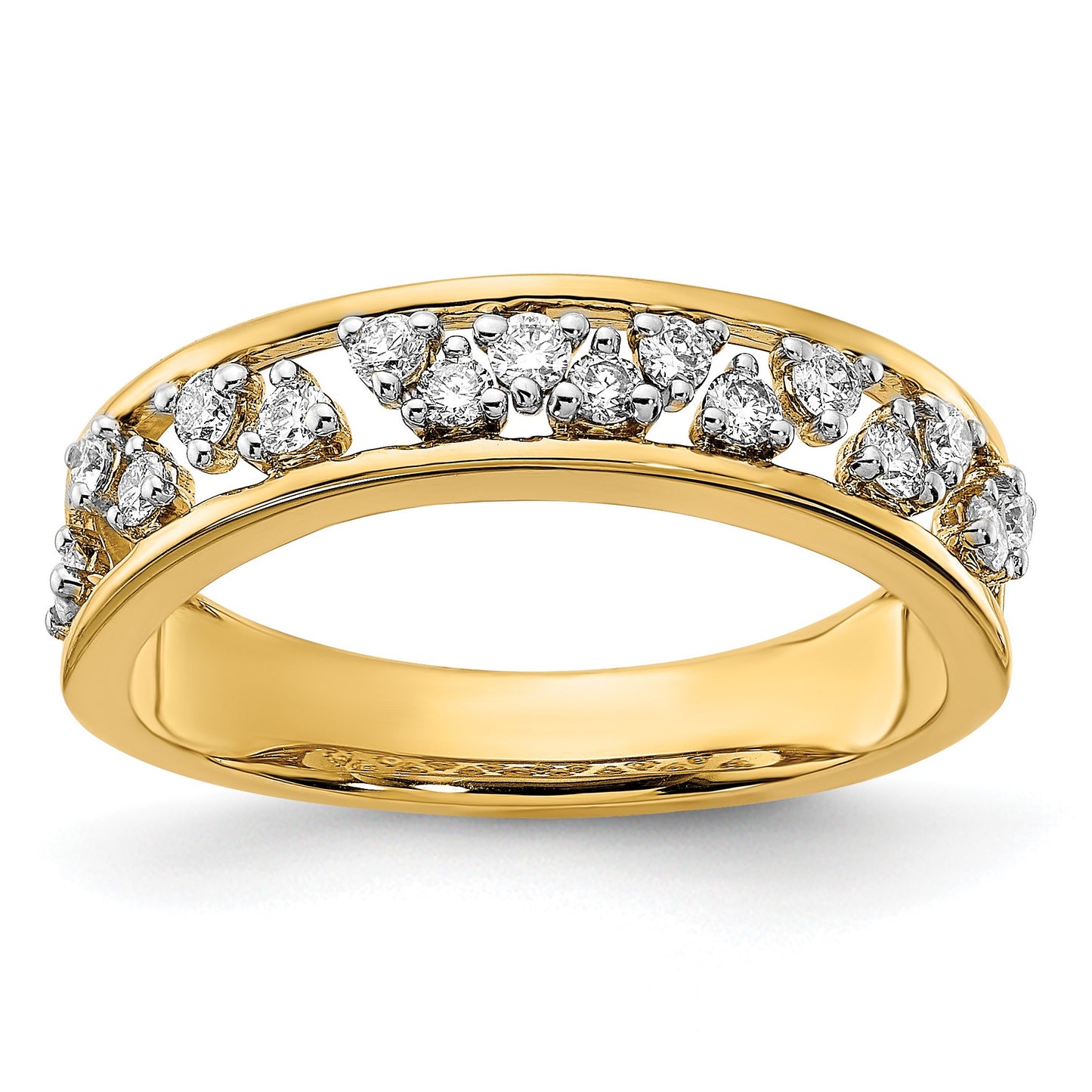 14k Polished 1/3 carat Diamond Band