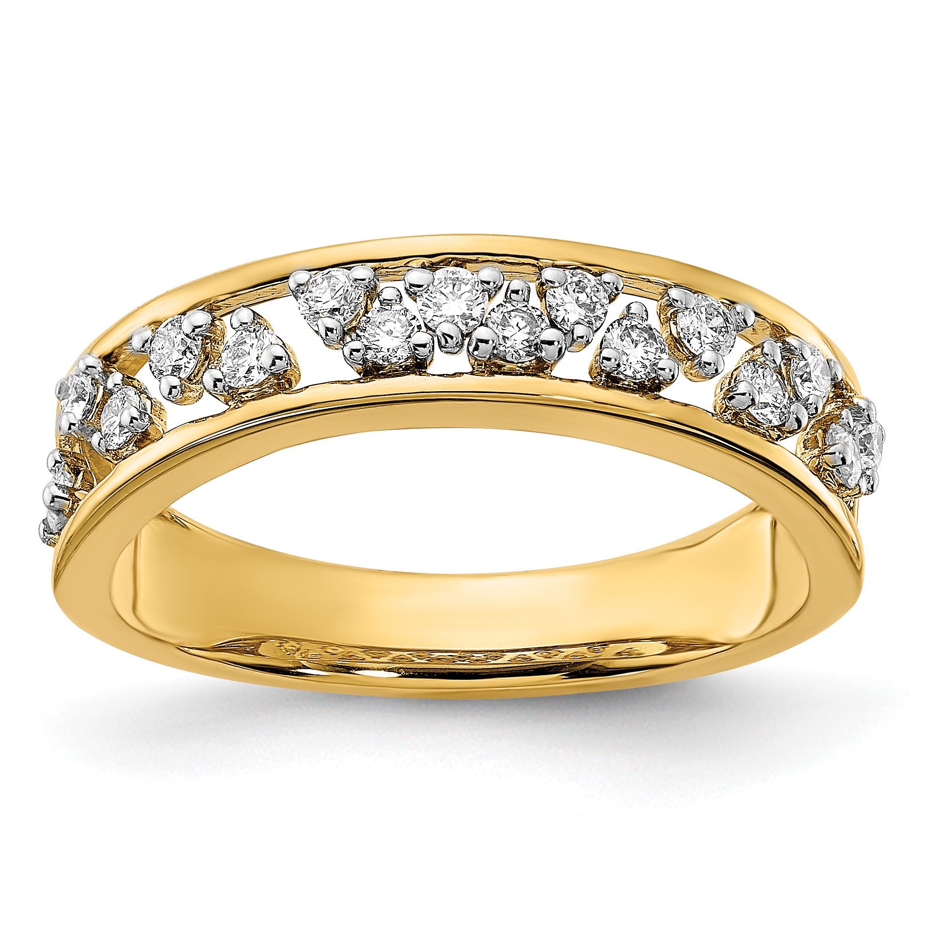 14k Polished 1/3 carat Diamond Band