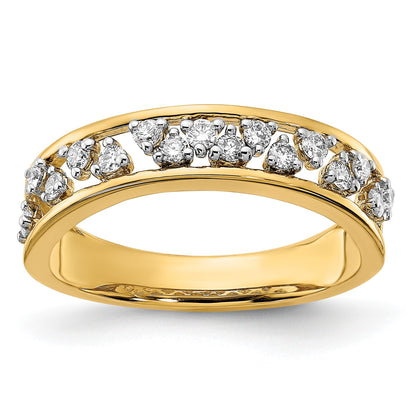 14k Polished 1/3 carat Diamond Band