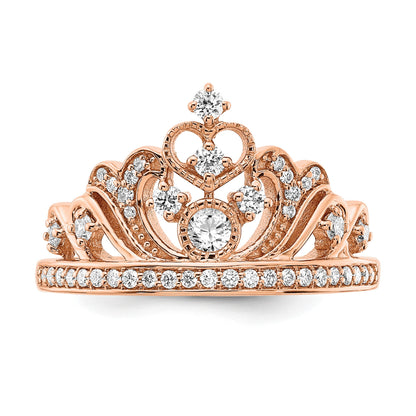 14k Rose Gold Polished 3/8 carat Diamond Tiara Ring