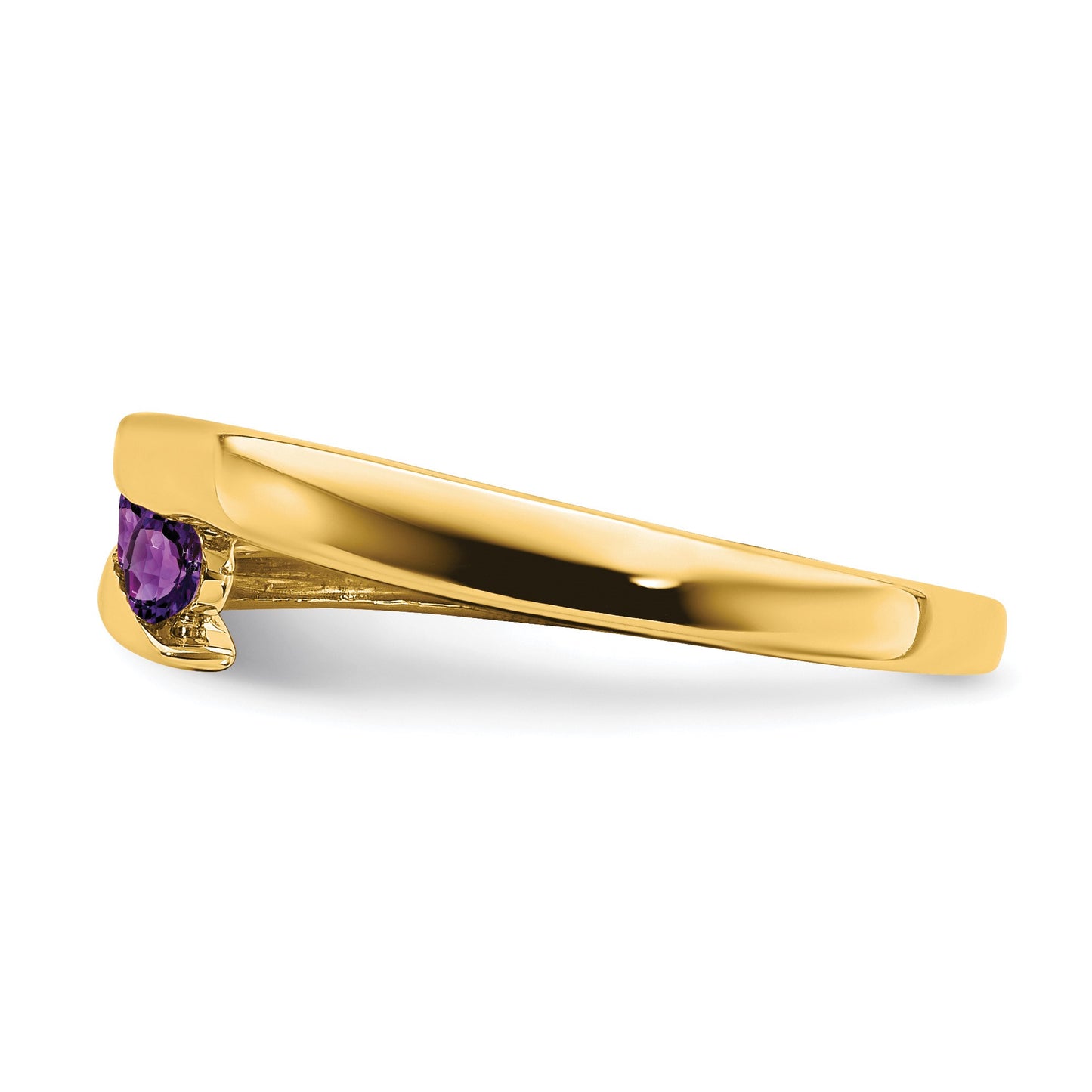 14k Graduated Round Amethyst 4-stone Ring