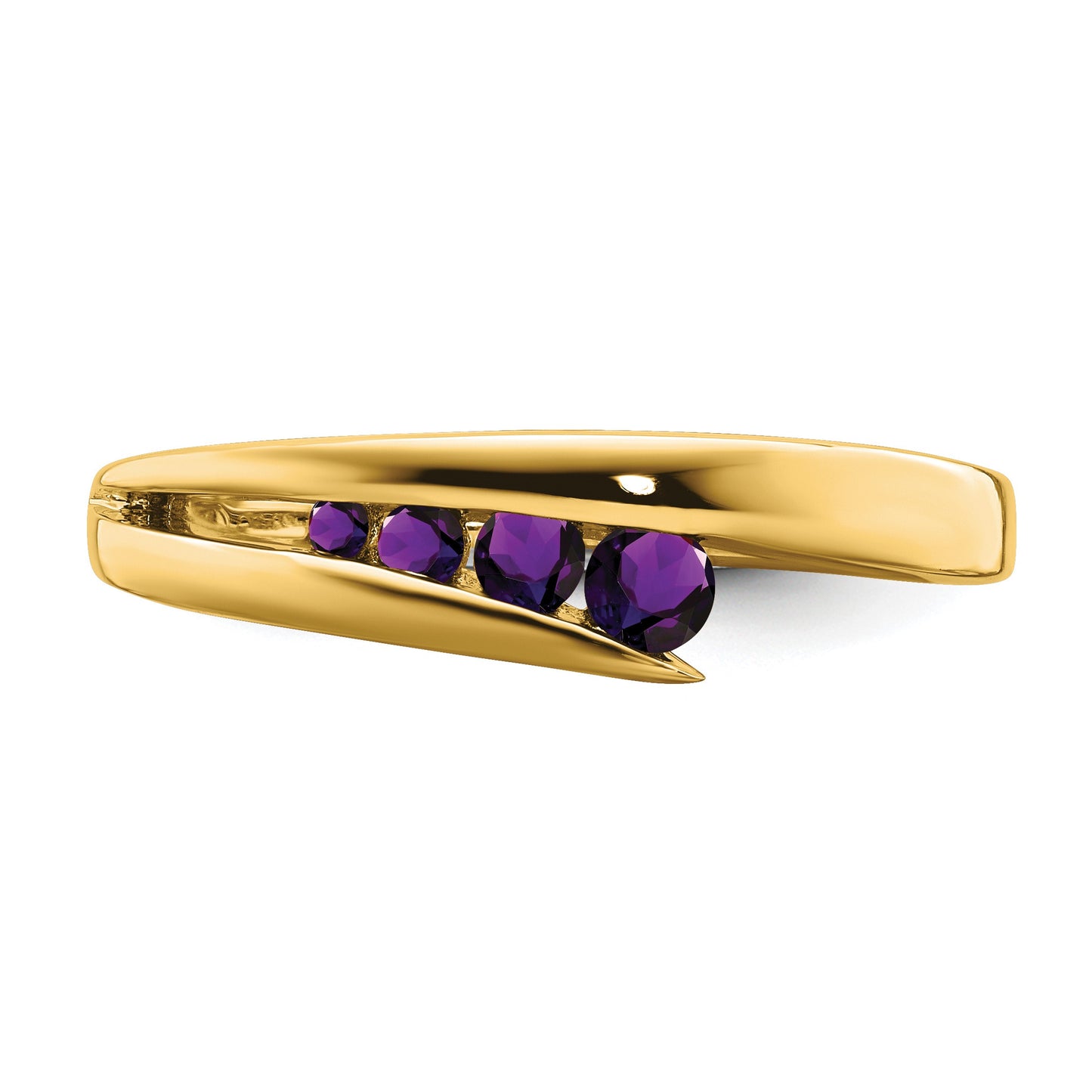14k Graduated Round Amethyst 4-stone Ring