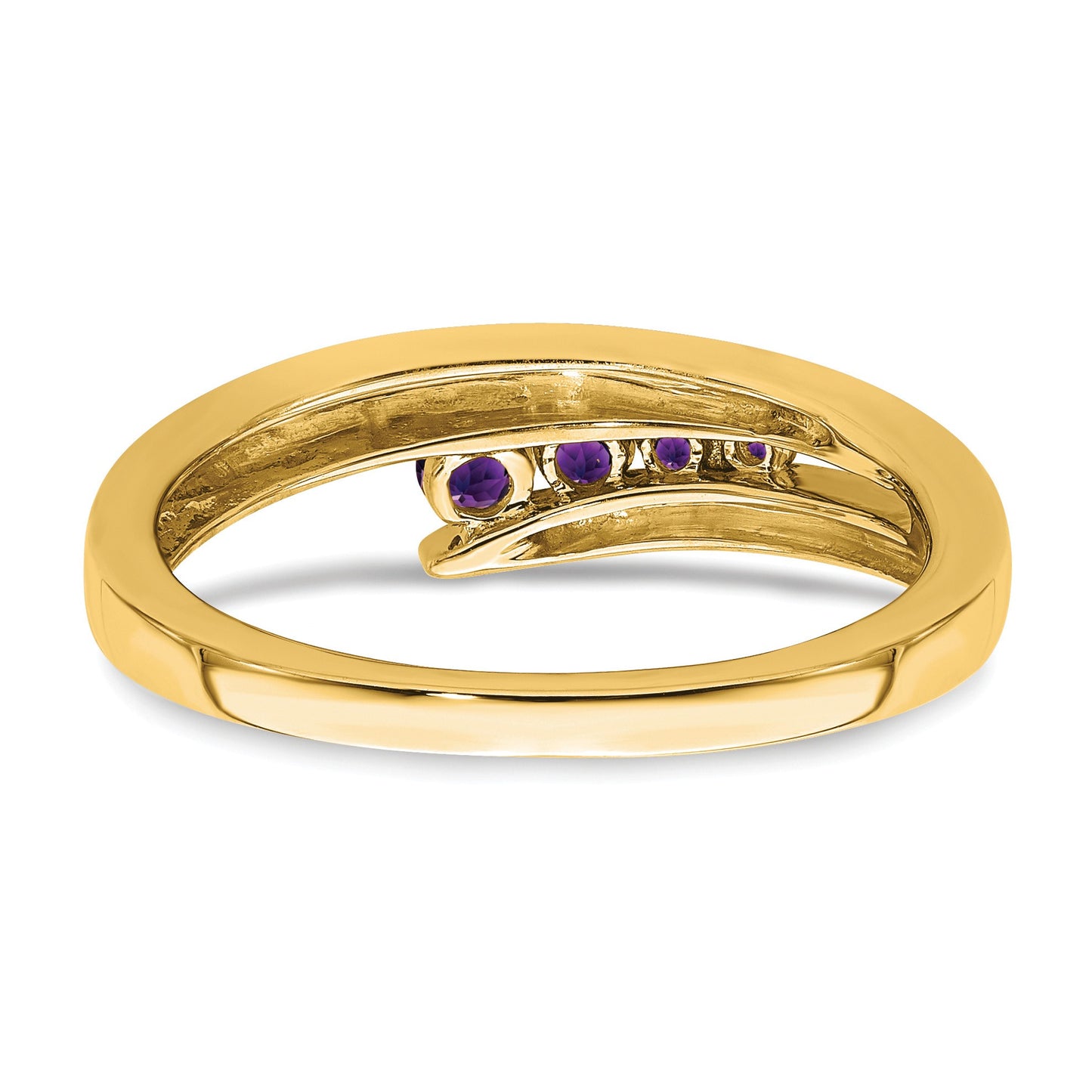 14k Graduated Round Amethyst 4-stone Ring