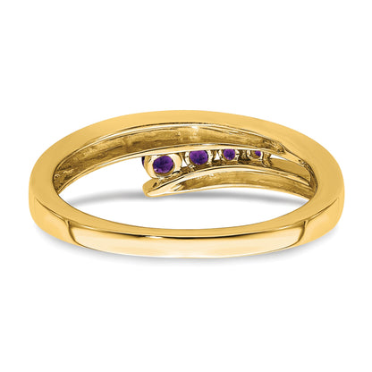 14k Graduated Round Amethyst 4-stone Ring