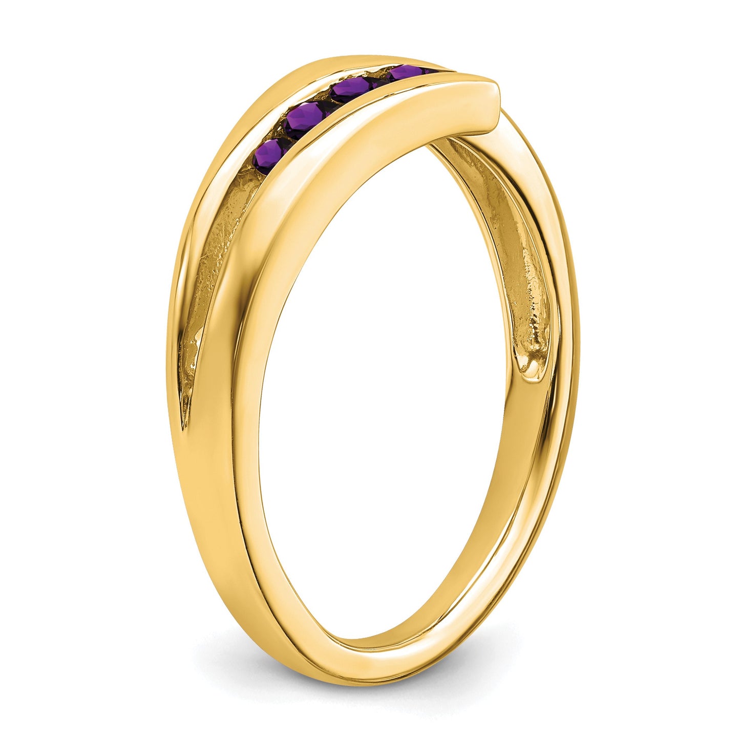 14k Graduated Round Amethyst 4-stone Ring