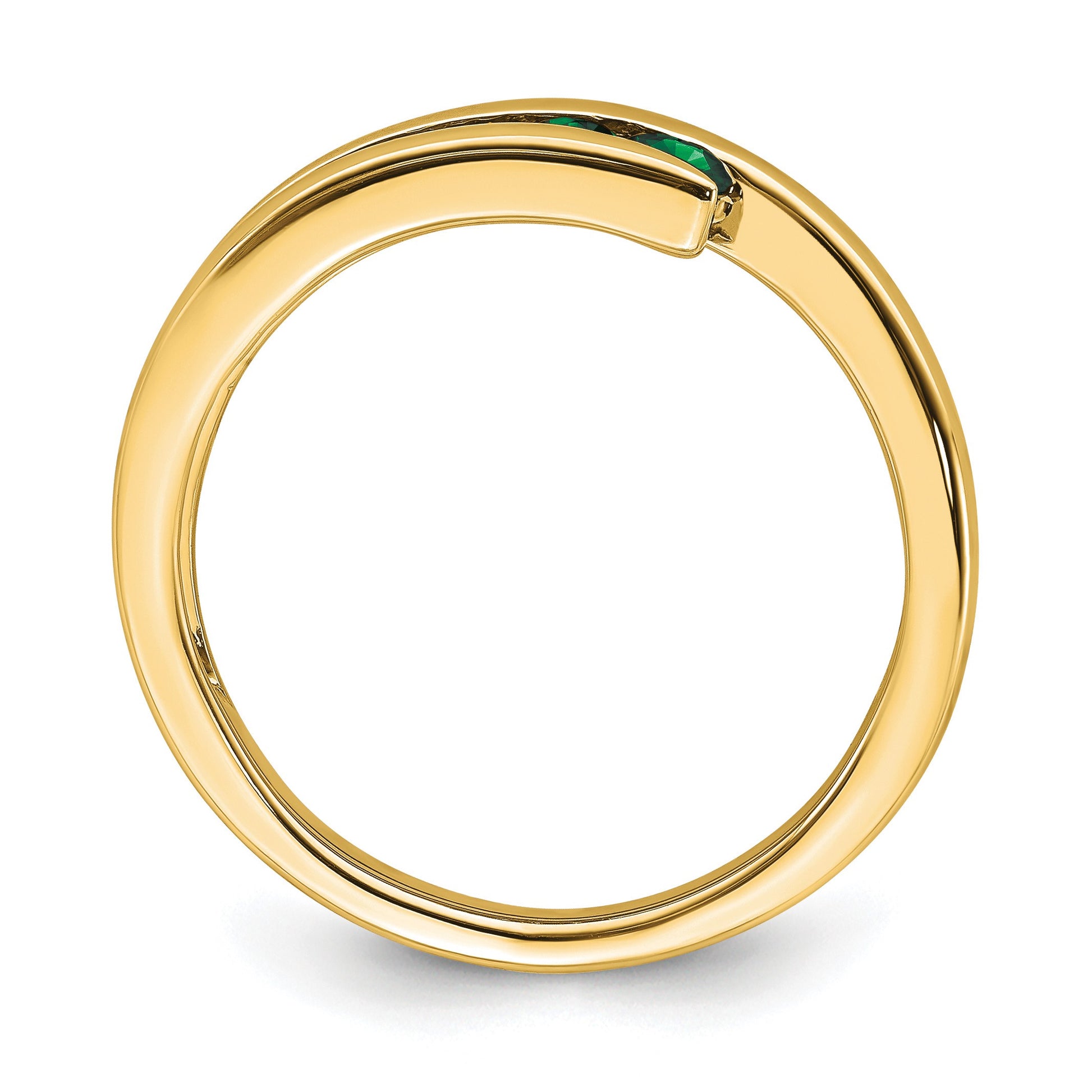 14k Graduated Round Emerald 4-stone Ring