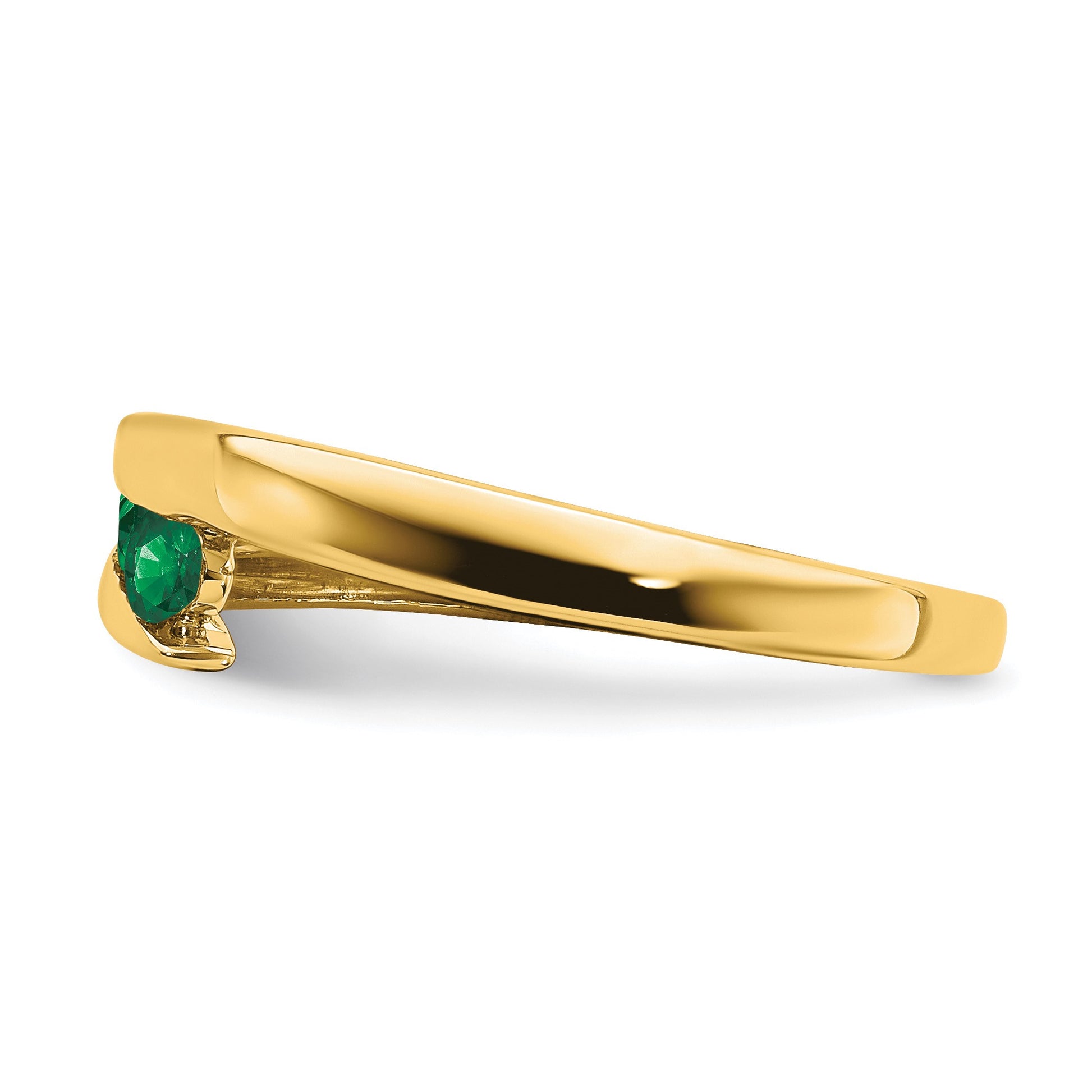 14k Graduated Round Emerald 4-stone Ring