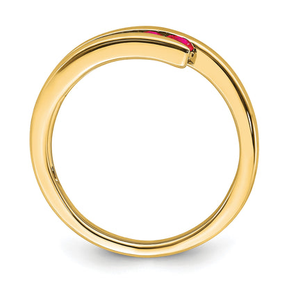 14k Graduated Round Ruby 4-stone Ring