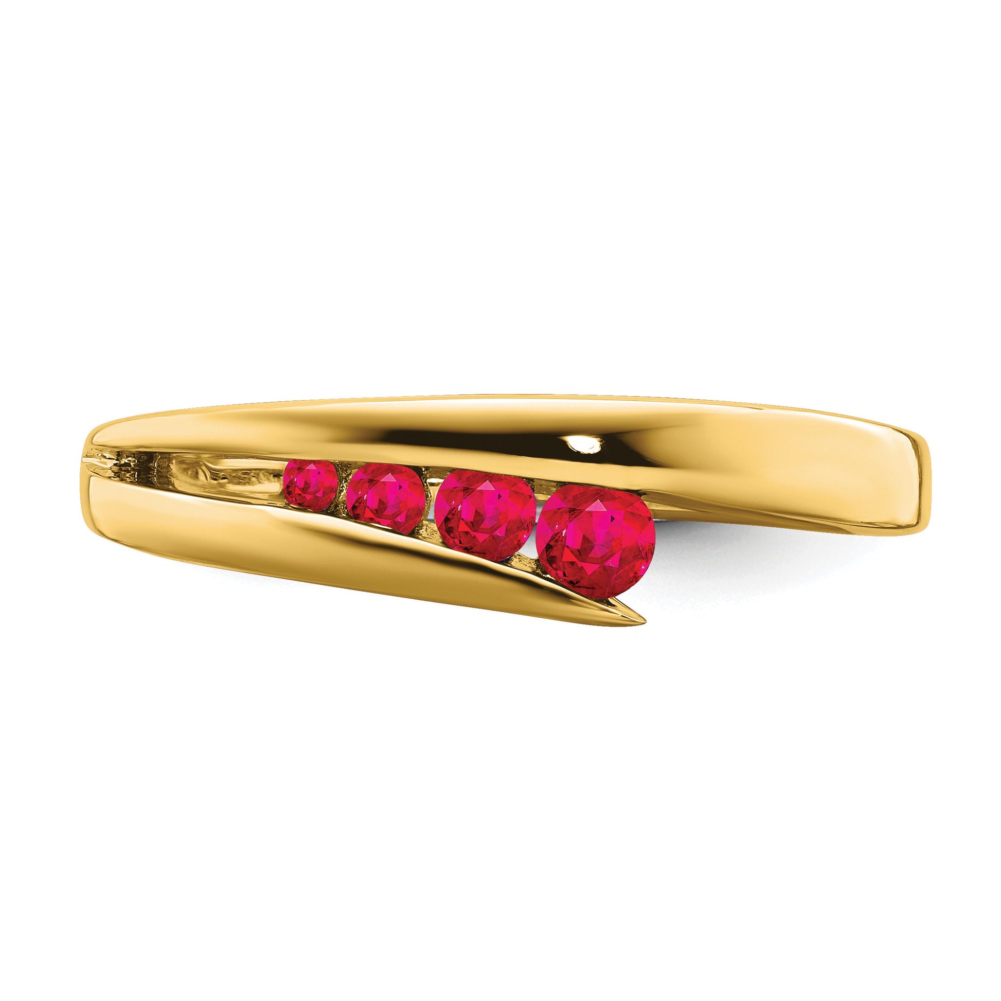 14k Graduated Round Ruby 4-stone Ring