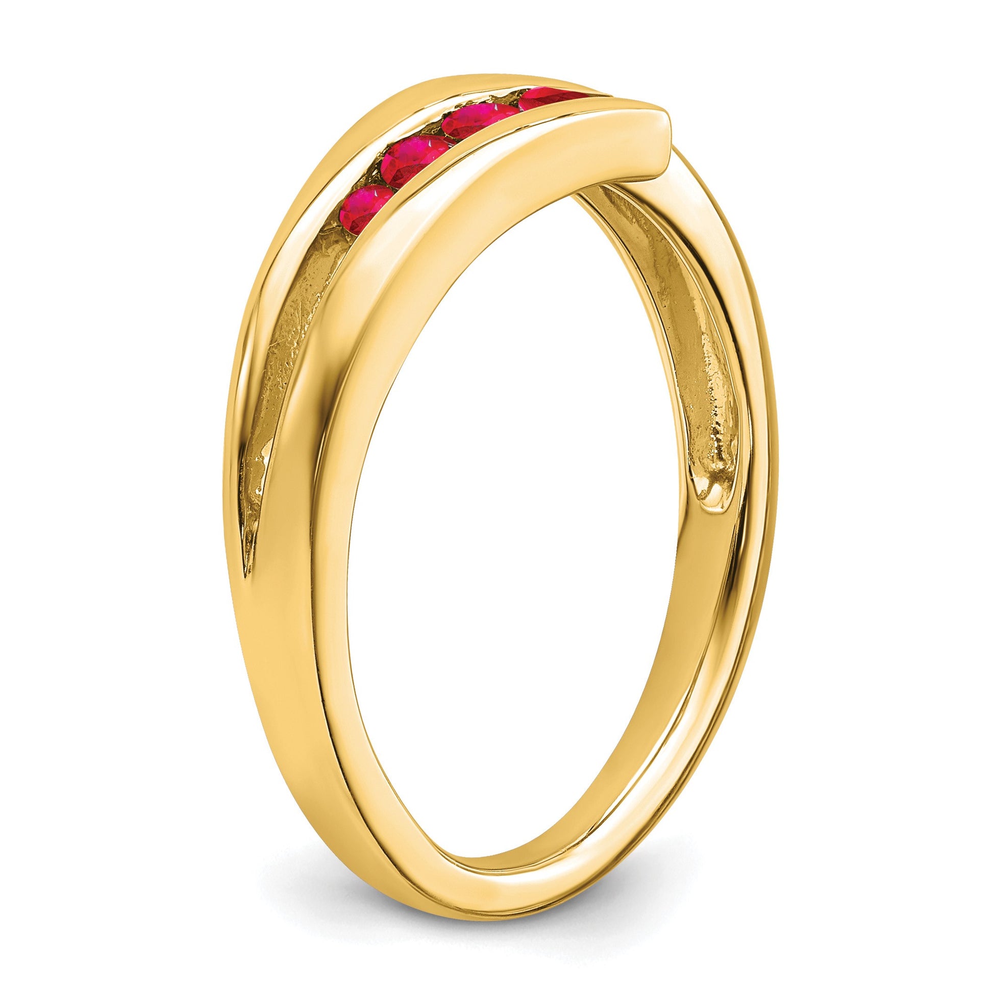 14k Graduated Round Ruby 4-stone Ring