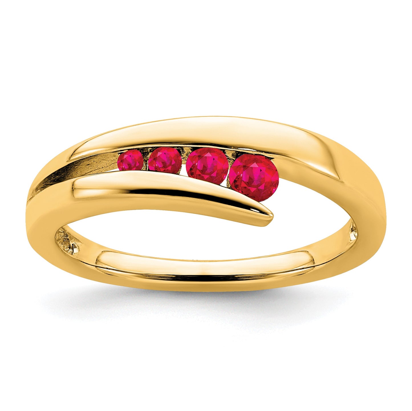 14k Graduated Round Ruby 4-stone Ring