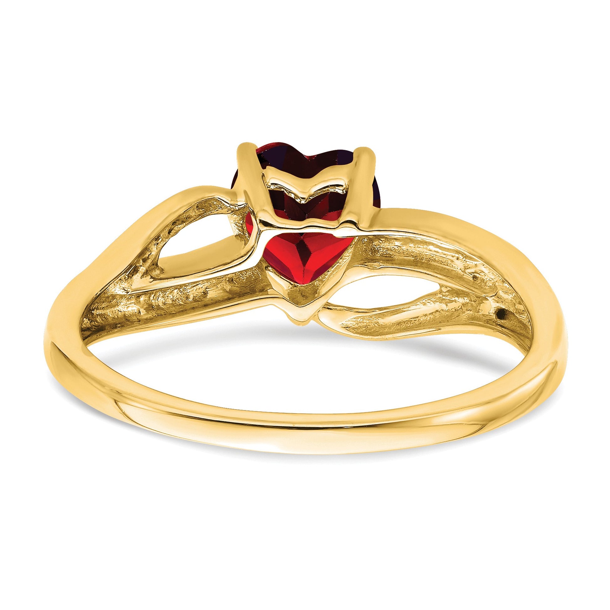 14k 6mm Heart Lab-Created Ruby and Diamond Ring