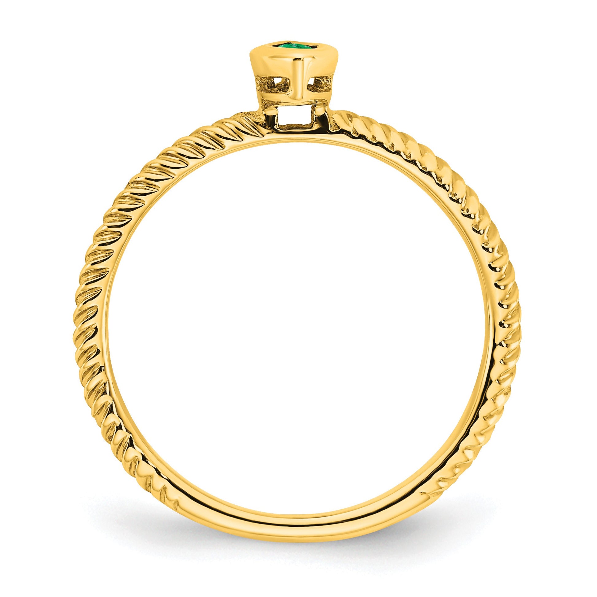 14k 5x2.5mm Marquise Bezel Emerald Ring