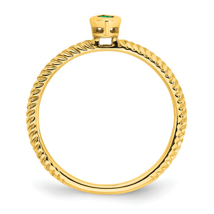 14k 5x2.5mm Marquise Bezel Emerald Ring