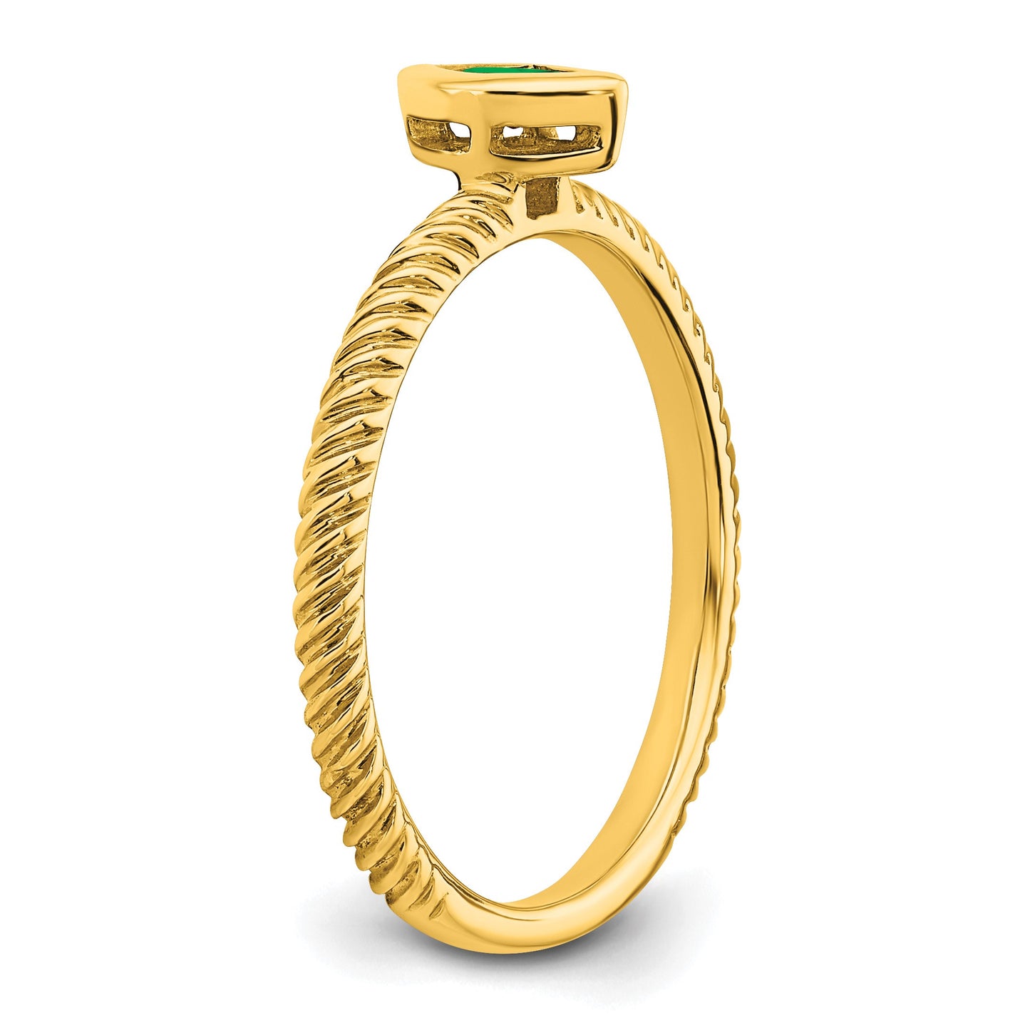 14k 5x2.5mm Marquise Bezel Emerald Ring