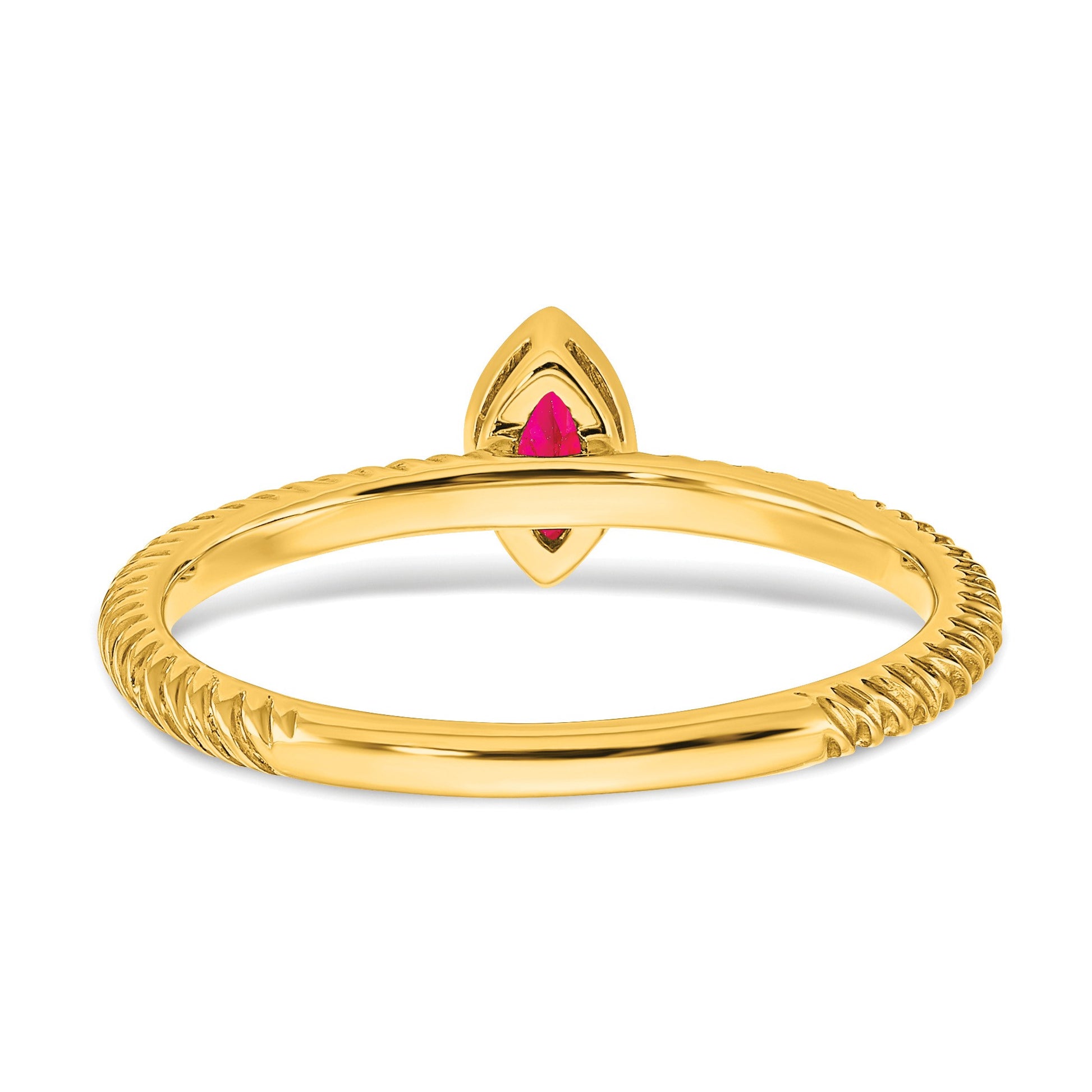 14k 5x.25mm Marquise Bezel Ruby Ring