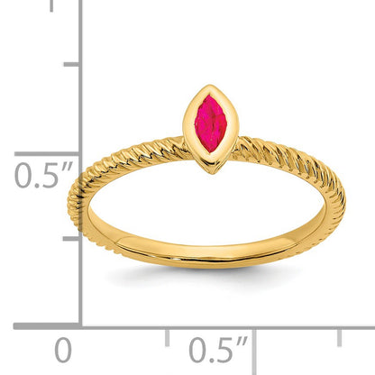 14k 5x.25mm Marquise Bezel Ruby Ring