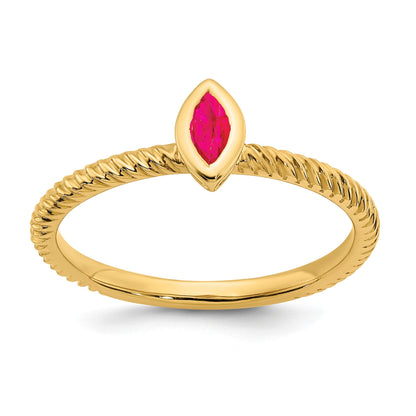 14k 5x.25mm Marquise Bezel Ruby Ring