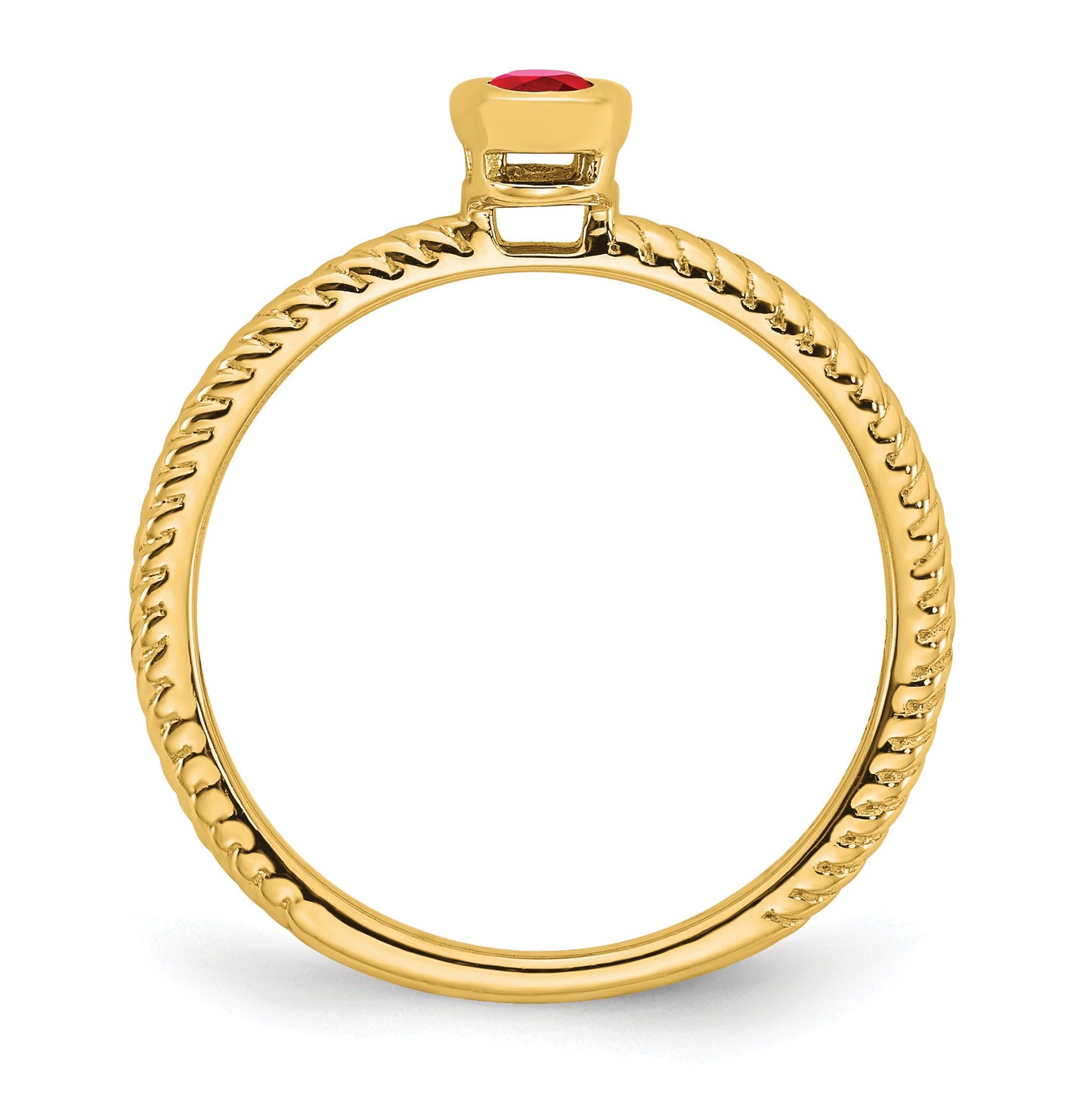 14k 5x3.5mm Oval Bezel Ruby Ring