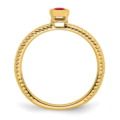 14k 5x3.5mm Oval Bezel Ruby Ring