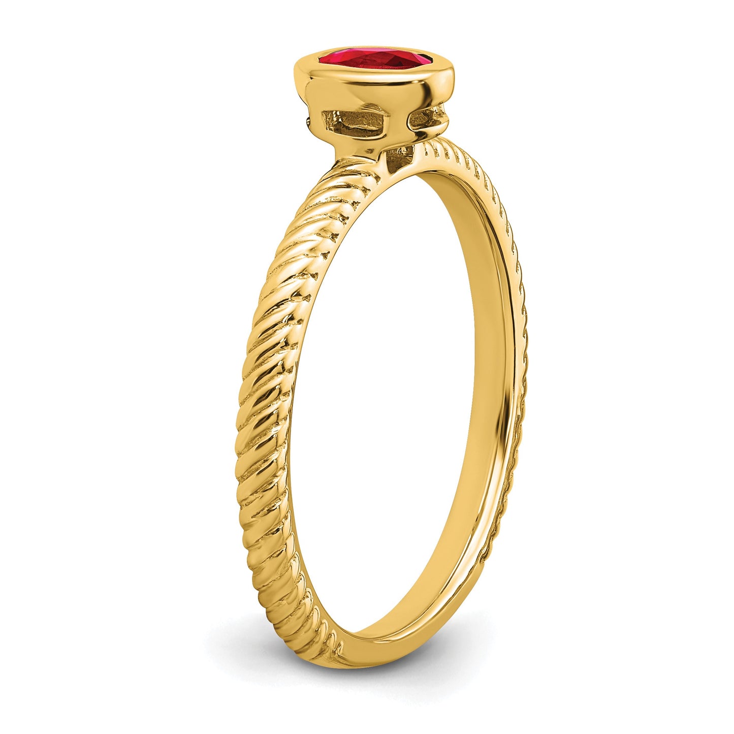 14k 5x3.5mm Oval Bezel Ruby Ring