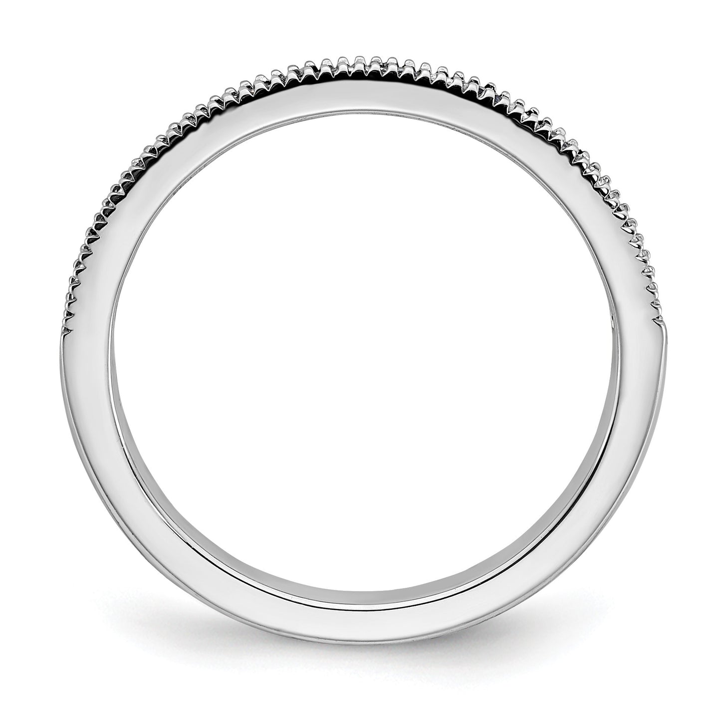 14k White Gold 1/10 carat Diamond and Blue Sapphire Band