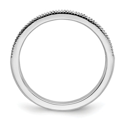 14k White Gold 1/10 carat Diamond and Blue Sapphire Band