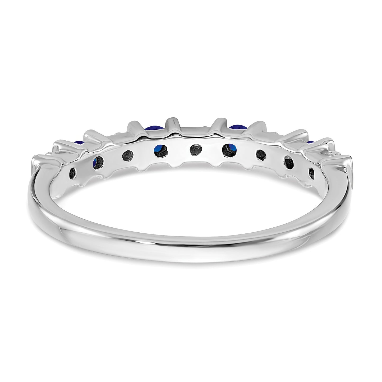 14k White Gold 1/20 carat Diamond and Blue Sapphire Band