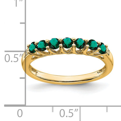 14k Lab Created Alexandrite and Diamond 7-stone Ring