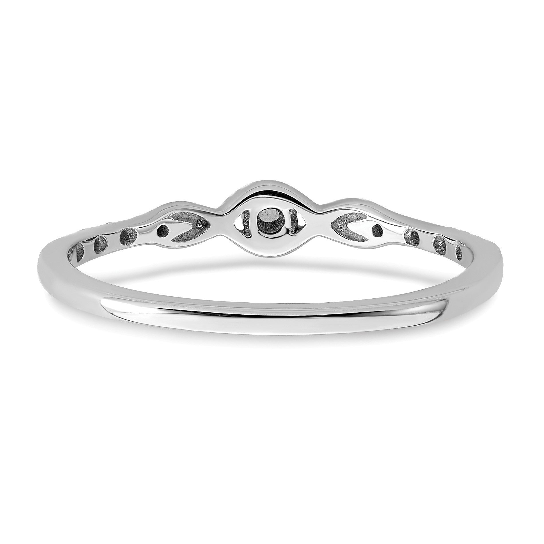 14k White Gold Polished Fancy 1/20 carat Diamond Ring