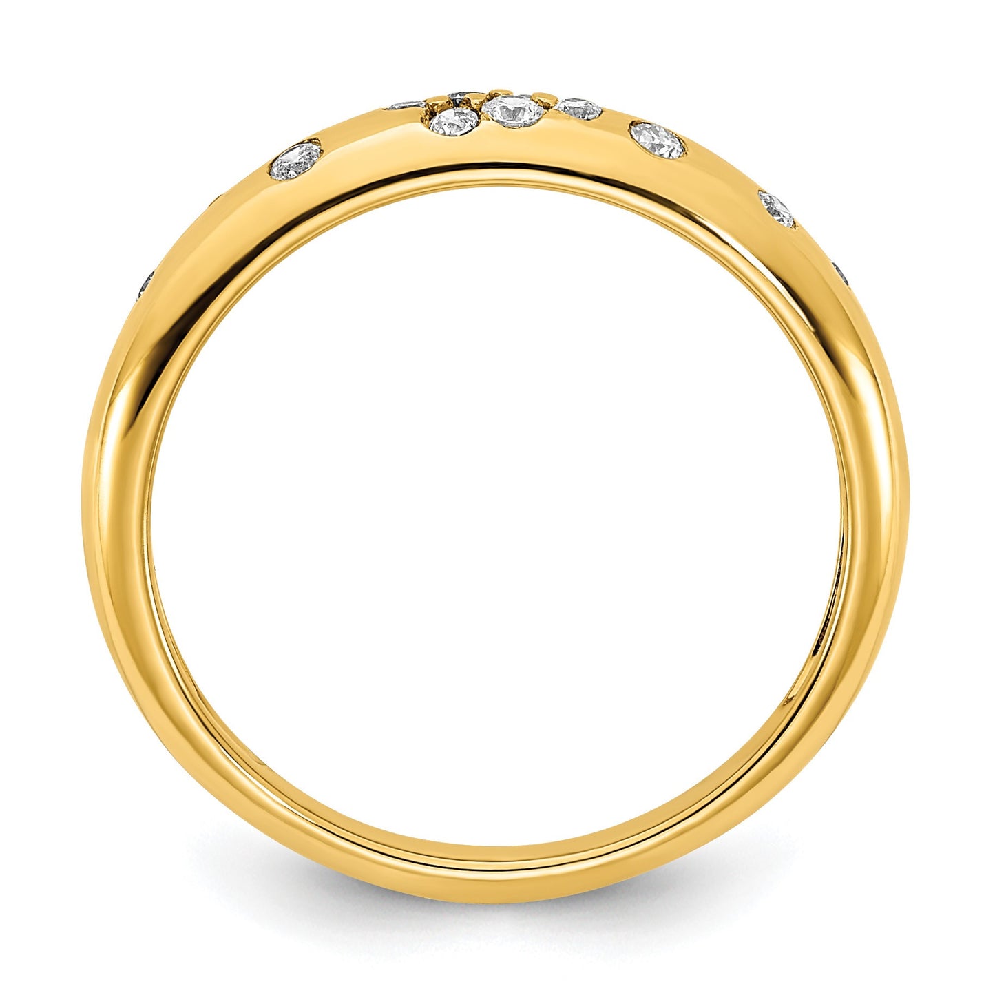 14K 3.9mm Polished 1/6 carat Diamond Sprinkle Band