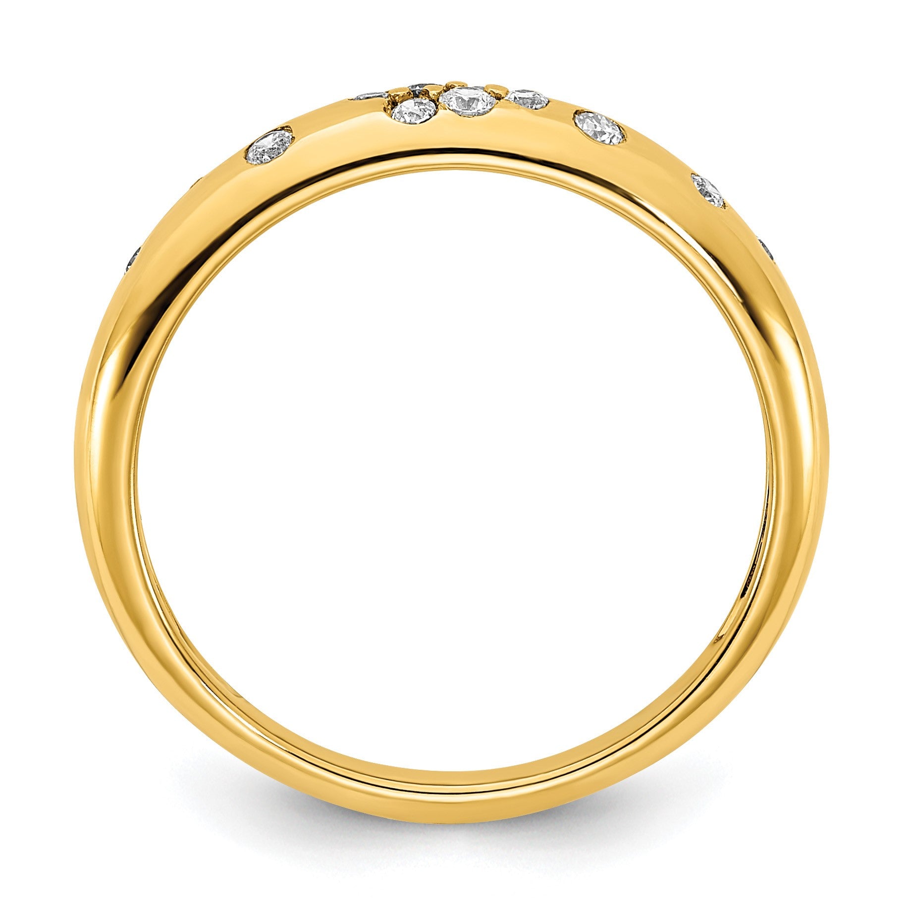 14K 3.9mm Polished 1/6 carat Diamond Sprinkle Band