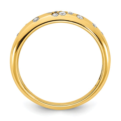 14K 3.9mm Polished 1/6 carat Diamond Sprinkle Band